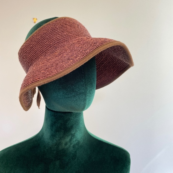 Helen Kaminski Raffia Packable Visor Sun Hat One Size Coastal Quiet Luxury Tie main image 9